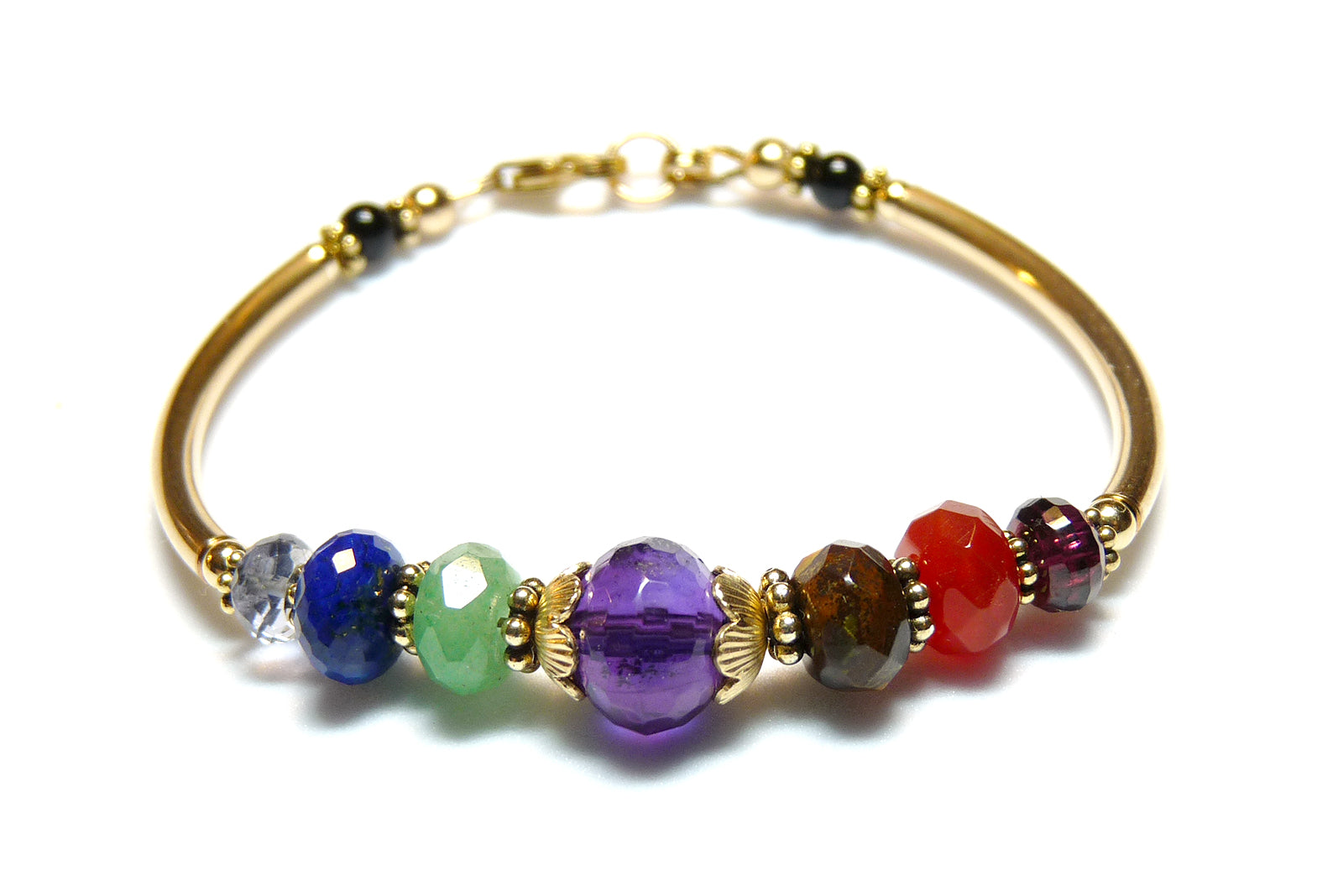 Sacred Alignment & Protection Seven Chakra Bracelet with Black