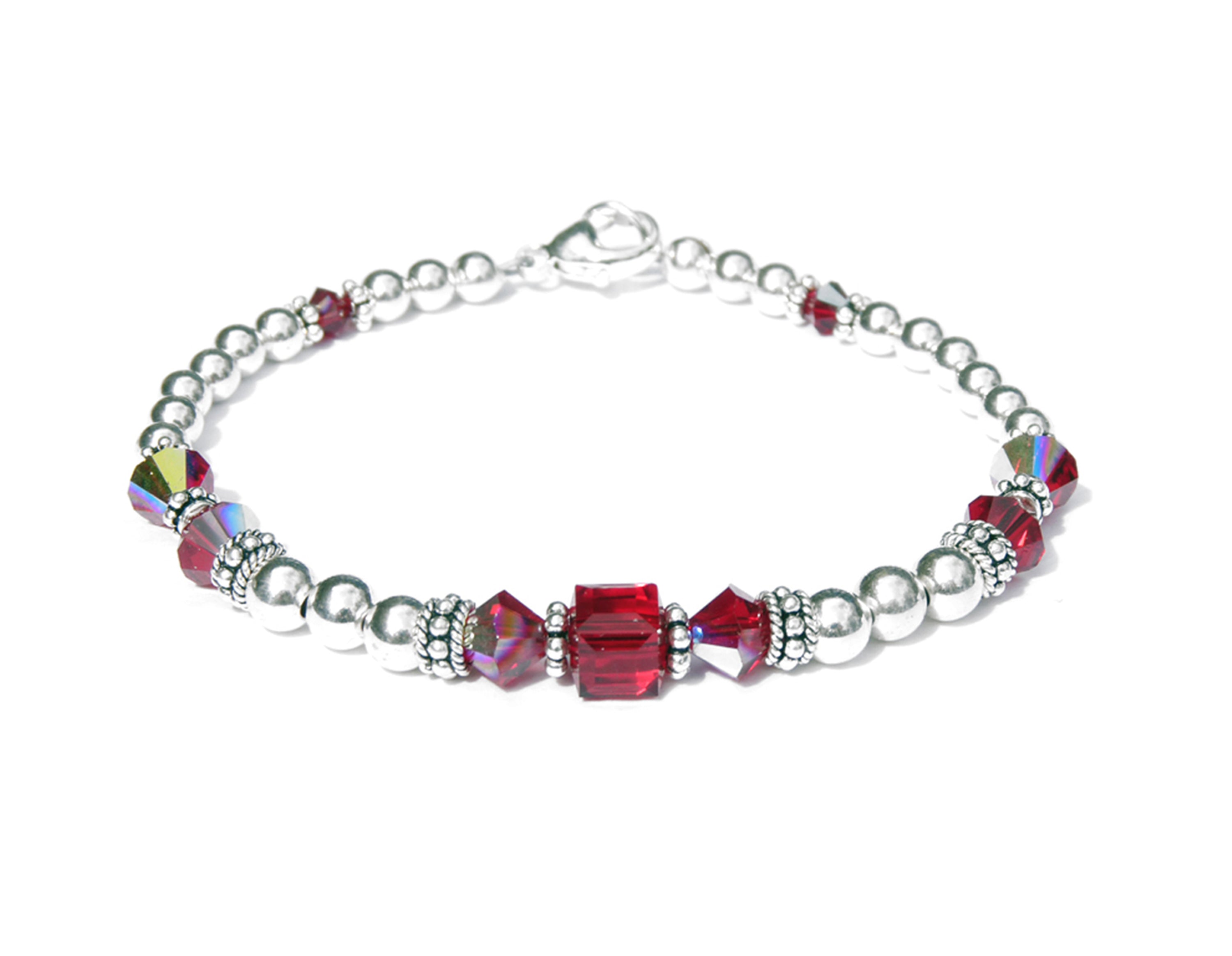 Tourmaline Pink Designer Silver Plated Bracelet - The Jewelrsh