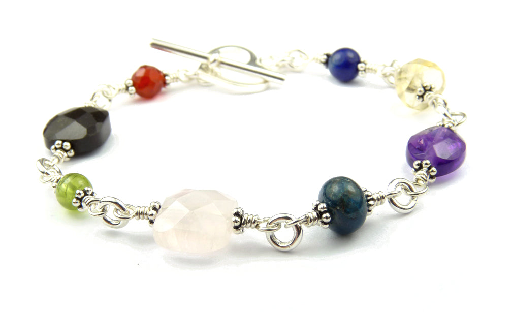 Silver Heart, Mind and Soul Bracelet, Crystal Healing Bracelets for Wo ...